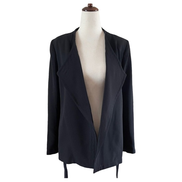 Donna Karan Solid Black Tie Belt Blazer Jacket Size 10 NWT - Picture 4 of 11